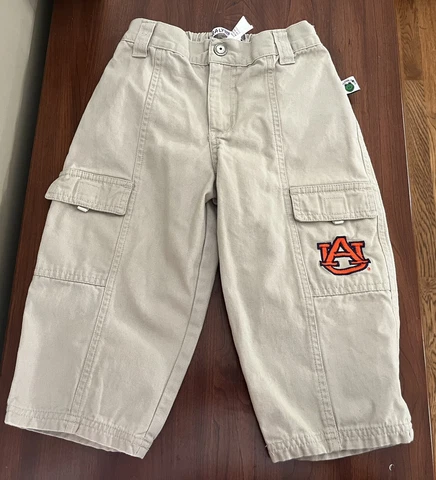 Sara Lynn Togs Boys Embroidered Auburn University Sz 4T Cargo Pants UA Tigers Cover