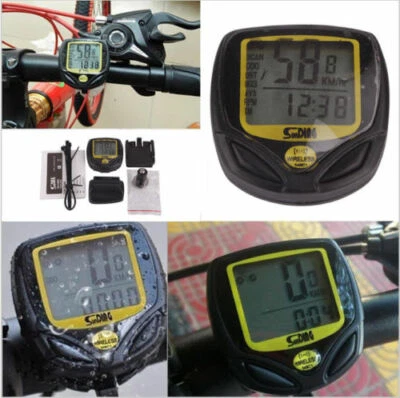 WIRELESS LCD BIKE COMPUTER SPEEDO ODOMETER WATERPROOF SPEEDOMETER CYCLE BICYCLE - Image 1 of 4