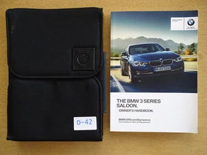GENUINE BMW 3 SERIES SALOON F30 2015-2019 OWNERS MANUAL HANDBOOK WALLET D-42 - Picture 1 of 6
