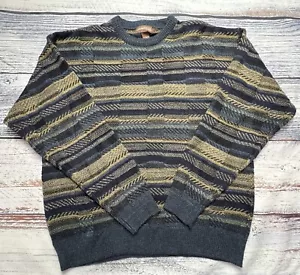 Maglione uomo Cambridge Classics pullover grande nonno a righe blu - Foto 1 di 7