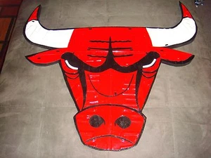  CHICAGO BULLS LICENSE PLATE  LOGO SIGN! ONE OF A KIND PIECE FOR A BULLS FAN!!! - Picture 1 of 12