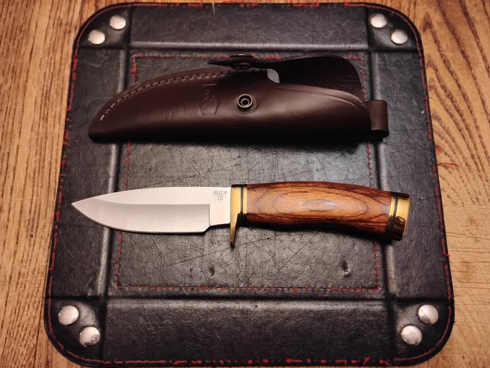 Cuchillo Buck Knives Vanguard 192 mango de madera hoja de acero inoxidable de 4,25" HC EE. UU.  Foto 1 de 2