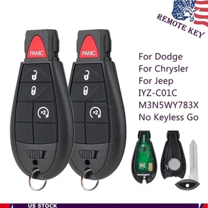 2 For Jeep Chrysler Dodge 4BTN Smart Remote Control Key Fob M3N5WY783X IYZ-C01C - Picture 1 of 8