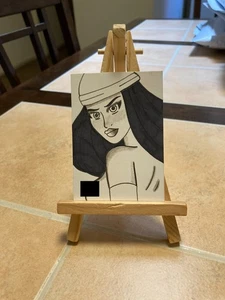 ACEO Original Art Card ATC Pinup girl Marvel Elektra Natchios #9 - Picture 1 of 1