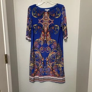Sandra Darren Women's Paisley Dress size 14 Blue - Picture 1 of 9