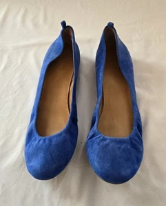 J. Crew Cece Cobalt Blue Suede Ballet Flats. Women's Size 9 - Picture 1 of 9