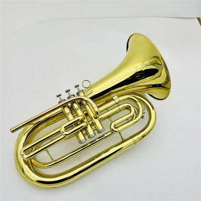 New  Trombone Bb Marching Baritone Brass Nickel Plated Professional Instrument - Image 1 of 4