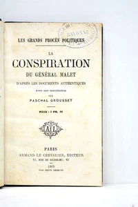 LIVRE ANCIEN LA CONSPIRATION DU GENERAL MALET 1869 - Picture 1 of 2