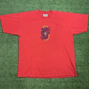 Vintage Boca Dragon Shirt Mens XL Red Y2K 2000s Snowboarding Skate Tee - Picture 1 of 4