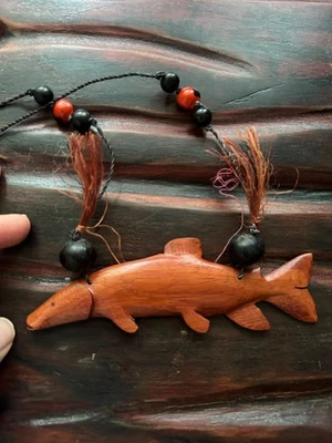 手工雕刻 Zungaro 项链装饰 6 声明项链鱼生态亚马逊 Ra — 第 1/4 张图片