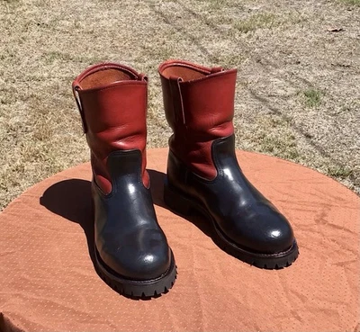 Botas de Trabajo Red Wing Vintage Rojo/Negro Puntera de Acero Talla 8.5D Hechas en EE. UU. Personalizadas Foto 1 de 4