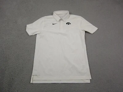 Iowa Hawkeyes Shirt Adult Small White Team Issue Coaches Nike Polo Mens On Field - Image 1 of 4