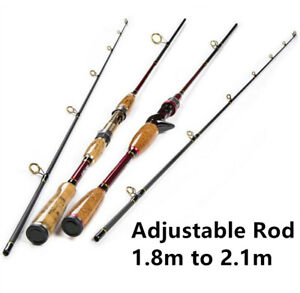 Fishing Rods 2.1M Carbon Lure Rods Spinning/Casting Travel Poles Fishing Fast