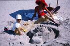 Vtg 1962 Slide Mother & Son Building Sand Castle at Beach X1P199