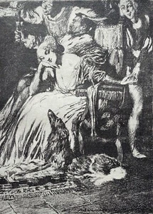 1928 NORMAN LINDSAY, AFTER THE CHASE, ORIGINAL HAND GRAVURE 1/550 FREE EXPR W/W - Picture 1 of 2