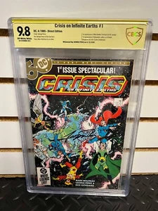 Crisis on Infinite Earths #1 Signed by George Perez Graded CBCS 9.8 - Picture 1 of 3