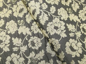 Minerva Metallic Woven Brocade Fabric Grey & Light Gold - per metre - Picture 1 of 6