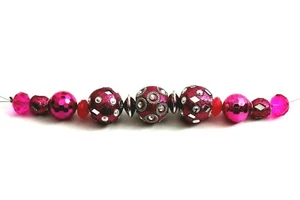 Magenta Glitzer Fancy Mix Strang  - Bild 1 von 2