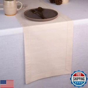 D'Moksha Homes Light Natural Table Runner 14 x 48 Inch - Vegan Silk, Elegant - Imagen 1 de 5