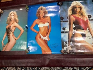 1980s Pin Up Poster Lot 3 Morgan Fairchild Janet Jones Kathy Smith Rare Swimsuit - Picture 1 of 20