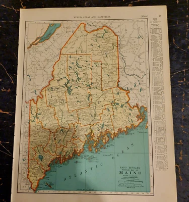 Mapa atlas vintage 1939 de Maine y Maryland Delaware 11x14 listo para enmarcar Foto 1 de 4