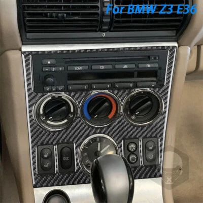 Para BMW Z3 E36 1998-2002 Fibra de Carbono Radio Central CD AC Panel de Control Trim Car Foto 1 de 4