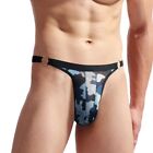 Slim Fit Mens Ice Silk Thong Underpants Tback Gstring Green Camouflage
