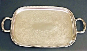 Silver Tray Handles 20.5” Haddon Oneida Community Ltd. Engraved - Picture 1 of 9