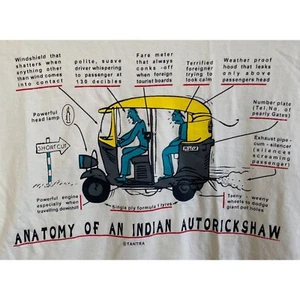 Tantra Anatomy of an Indian Autorickshaw T-Shirt Tshirt T Shirt Tee XL Off White - Picture 1 of 4