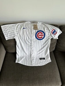 Nike Authentic Chicago Cubs MLB Baseball Pinstripe with Patch Jersey Men’s Sz: L - Picture 1 of 7