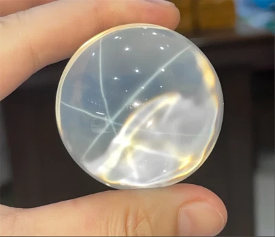 High quality White Round Bead Corundum Star Sapphire Lab-Created AAAA+Loose Gems - Image 1 of 4