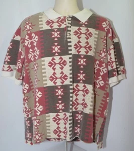 Camisa polo de colección Rough Rider by Circle T azteca suroeste para hombre XL hecha en EE. UU. - Imagen 1 de 8