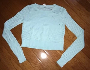 Ivivva Girls Country Clubbin' Pullover Sweater Sz 14 Cotton Knit Aquamarine - Picture 1 of 6