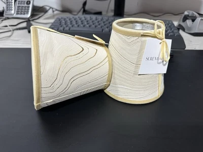 Serena & Lily x Maison Maison Poldina Marbleized Small Shade-Ivory Beige/Gold - Image 1 of 4