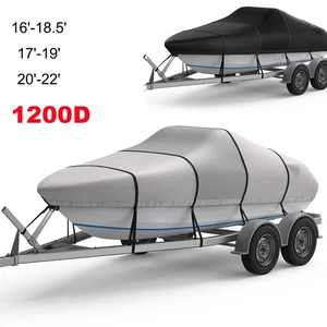 16-19/20-22ft Heavy Duty Boat Cover Trailerable Fishing Ski Bass V-Hull Runabout - Picture 1 of 42