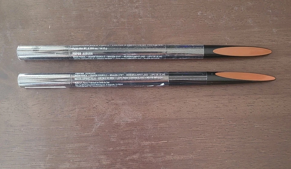 2 lápices de cejas de precisión de maquillaje profesional NYX sellados castaño rojizo Foto 1 de 1