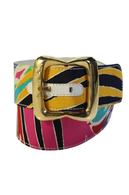 Cinturón Escada Mujer Ancho Medio Abstracto Hebilla Multicolor Talla IT 44 Foto 1 de 4
