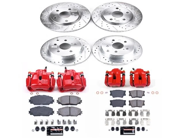 Kit de pastilhas de freio dianteiro e traseiro e rotor Power Stop 14CZXV58 para Toyota RAV4 2011 - Imagem 1 de 1