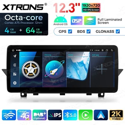 12.3'' Octa Core Car Screen Upgrade GPS Carplay/Android Auto 64G for BMW X1 E84 - Image 1 of 4