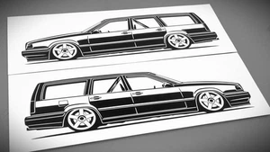 Pegatina Volvo 850i T5-R BTCC Silhouette Volvo 850i T5-R 2x negra nueva - Imagen 1 de 21