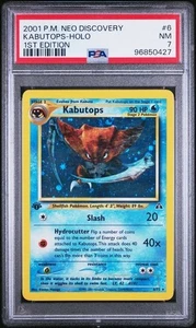 2001 Pokemon Neo Discovery 6 Kabutops Holo 1st Edition PSA 7 NM - Picture 1 of 2