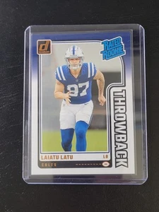 2024 DONRUSS LAIATU LATU RATED ROOKIE THROWBACK FOOTBALL CARD COLTS #14 - Picture 1 of 2