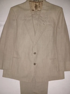 Vintage Mens Giorgio Armani 1990s 2 Piece Suit Brown 46R Jacket 40W Pleated Cuff - Image 1 of 4