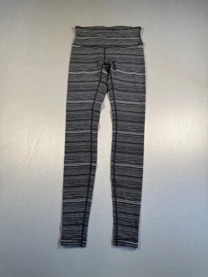 Lululemon Wunder Under Pant III, Cyber Stripe Deep Coal Black, Size 4 - Image 1 of 4