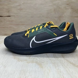 NEW sz 14 Green Bay Packers Nike Pegasus 40 Running Shoes Black - Picture 1 of 11