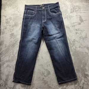 Southpole Jeans Mens 36x30 Blue Relaxed Fit Denim Contrast Stitch Five Pocket - Picture 1 of 10