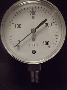 0-400 Milibar Kapselmessgerät, 0 - 5,8 psi Präzisionsmanometer, fein 63 mm - Bild 1 von 3