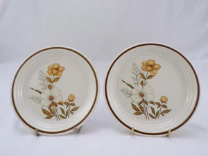Zwei Stadt Land Mühle laufen Steinzeug Brot Dessert Teller 6-1/4" Floral Japan I24 - Bild 1 von 7
