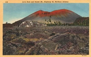 Vintage Postcard Lava Beds & Sunset Mountain Highway 66 Northern Arizona AZ - Picture 1 of 2