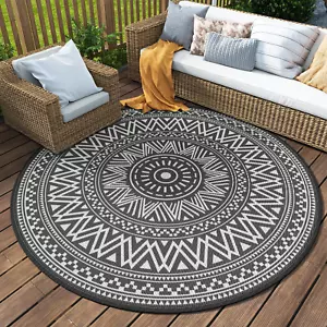 Outdoor Rug Carpet Waterproof round 10Ft Outdoor Patio Rug Mat Reverisble Plasti - Picture 1 of 5